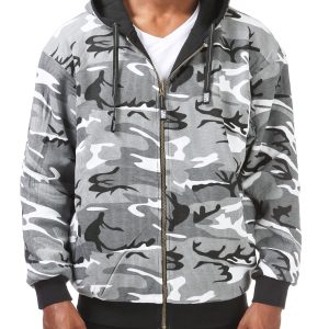 Full Zip Reversible Fleece and Thermal Hoodie