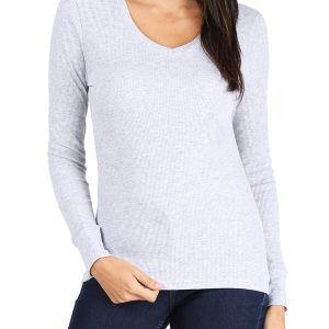Women's Long Sleeve Thermal V-Neck Tee